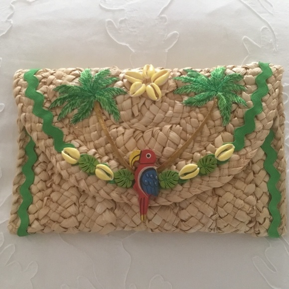 THE CUTEST TROPICAL STRAW CLUTCH EVER!!!  NWT - Picture 1 of 5